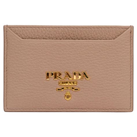 prada leather card holder with print|prada card holder beige.